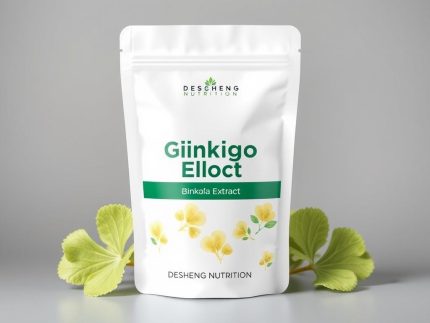 Extracto de tinta Biloba 24/6 Polvo con hojas de Ginkgo biloba, estandarizado a 24% glucósidos de flavona y 6% lactonas terpénicas, COA disponible