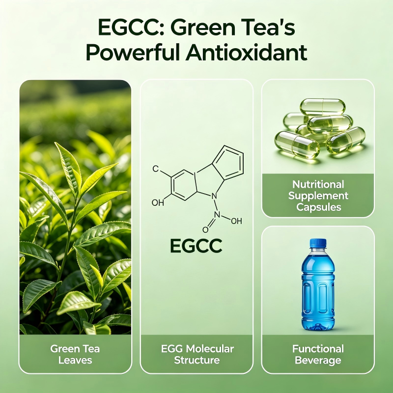 Introduction of Epigallocatechin Gallate EGCG from green tea extract for health supplements